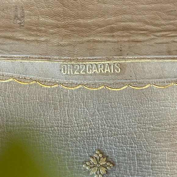 Vintage hand tooled moroccan soft leather purse /clutch and wallet 22 carat gold - Picture 4 of 13